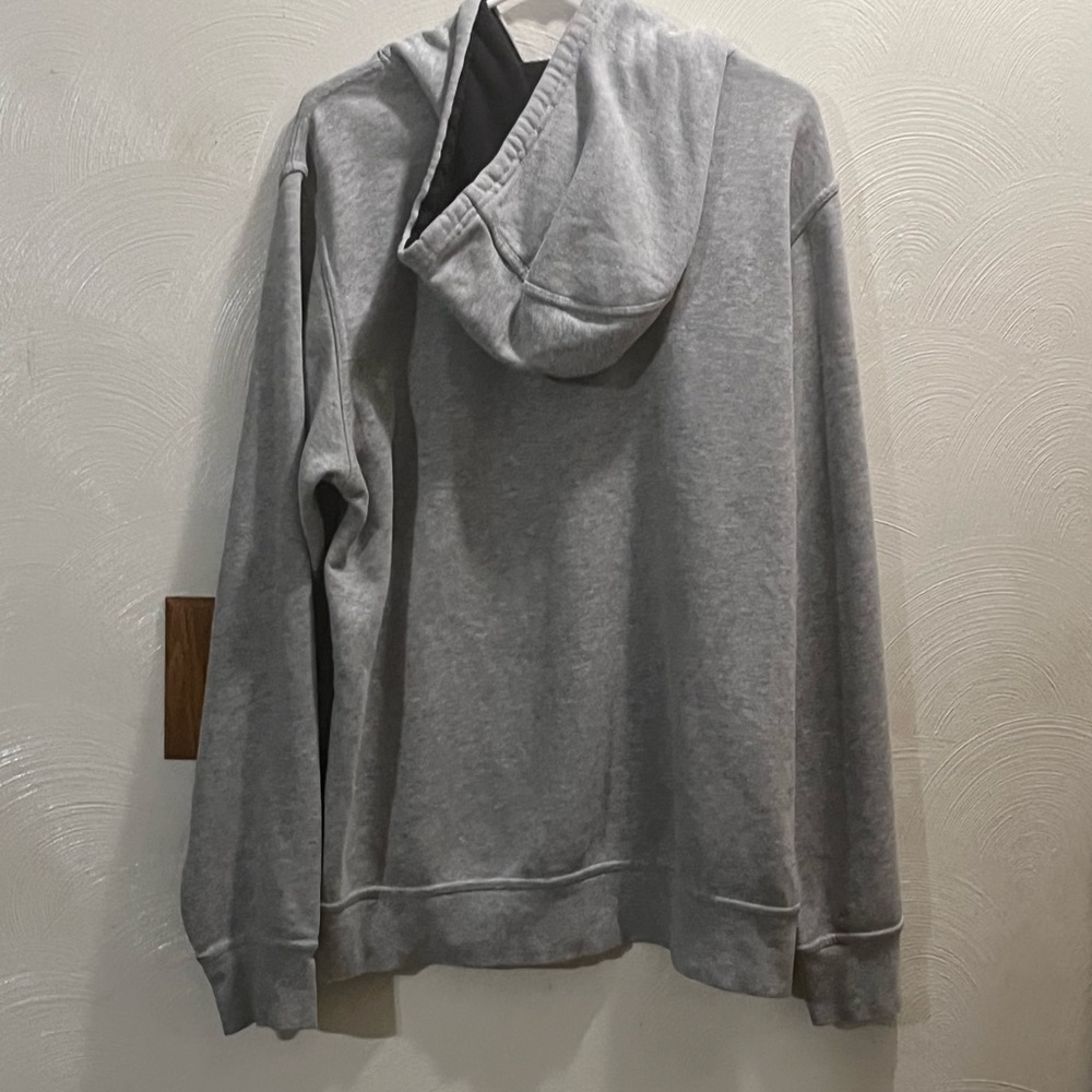 North Face Men’s Gray Hoodie with Black Logo. Men’s Large - Picture 3 of 8